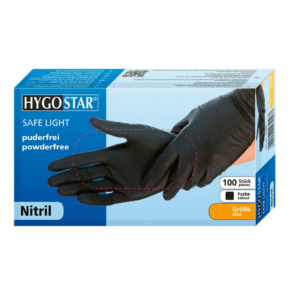 Nitril gloves Hygostar safe light, black, 100 pcs